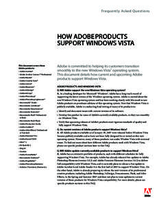 How Adobe Products Support Windows Vista