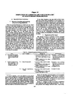 DERIVATION OF A SMOOTH LIFE TABLE FROM A SET OF SURVIVORSHIP PROBABILITIES A. BACKGROUND OF METHODS  I. Necessity of smoothingand completing