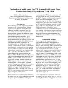 Evaluation of an Organic No–Till System for Organic Corn, Soybean and Tomato Production⎯Neely-Kinyon Trial, 2007