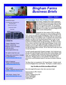 Bingham Farms Business Briefs Spring 2013