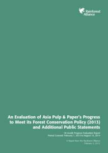 Asia Pulp & Paper / Rainforest Alliance