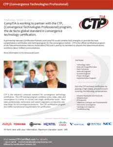 CTP (Convergence Technologies Professional)  TIA Wednesday, October 21, 2009