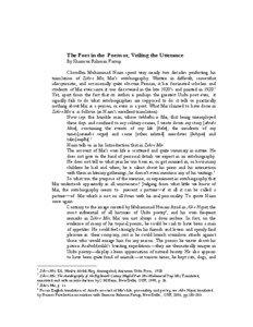 The Poet in the Poem or, Veiling the Utterance By Shamsur Rahman Faruqi Choudhri Muhammad Naim spent very nearly two decades perfecting his