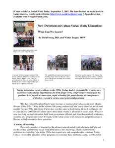 Microsoft Word - New Directions in Cuban Social Work Education.doc
