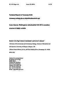 Computational phylogenetics / Bioinformatics / Ribozymes / Ribosomal RNA / Mitochondrial DNA / Sequence alignment / Insect wing / MT-RNR1 / Non-coding RNA / Genetics / Biology / RNA