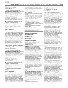 Federal Register / Vol. 76, No[removed]Thursday, December 22, [removed]Rules and Regulations Federal Reserve System 12 CFR Chapter II For the reasons set forth in the SUPPLEMENTARY INFORMATION section, the Board of Governor