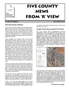 FIVE COUNTY NEWS FROM ‘R’ VIEW VOLUME XIII NUMBER 3  Executive Director Dialogue