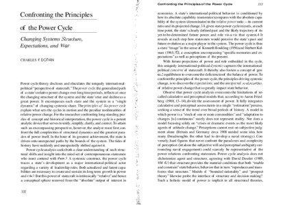 Confronting the Principles of the Power Cycle  Confronting the Principles