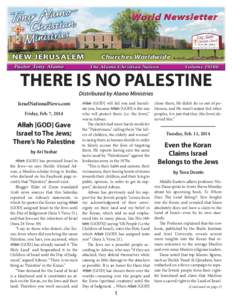 World Newsletter  NEW JERUSALEM Pastor Tony Alamo  Churches Worldwide