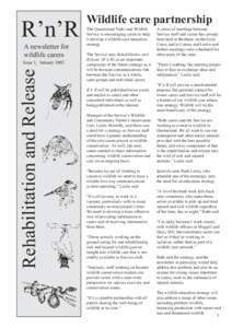 Rehabilitation and Release newsletter issue 1, Jan 2002