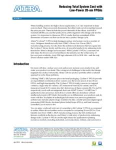 Reducing Total System Cost with Low-Power 28-nm FPGAs WP[removed]White Paper