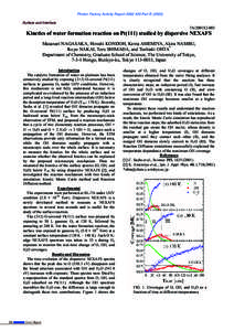 Photon Factory Activity Report 2002 #20 Part BSurface and Interface 7A/2001S2-003  Kinetics of water formation reaction on Pt(111) studied by dispersive NEXAFS