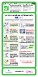 Automatyczny defibrylator zewnętrzny (AED) Defibrylator AED służy do przywracania prawidłowego rytmu pracy serca w sytuacji