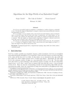 Graph operations / Planar graphs / Graph embedding / Graph / Shortest path problem / Degree / Rotation system / Minor / Spanning tree / Graph theory / Mathematics / Topological graph theory