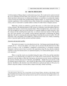 Indiana University, History G380 – class text readings – Spring 2010 – R. Eno  3.4 SHANG RELIGION