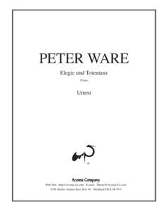 PETER WARE Elegie und Totentanz Piano Urtext