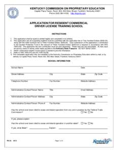 Microsoft Word - ApplicationforResidentCommericalDriverLicenseTrainingSchool.doc