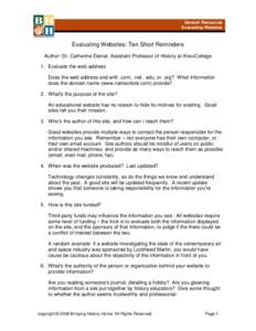 Microsoft Word - Evaluating_Websites_Ten_Short_Reminders.doc