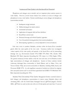 Nutrients and Water Quality in the East Souris River Watershed