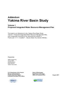 Yakima River Basin Study Addendum