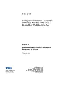 REPORT  Strategic Environmental Assessment of Defence Activities in the Great Barrier Reef World Heritage Area