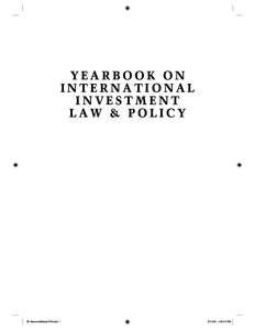 YEARBOOK ON INTERNATIONAL INVESTMENT LAW & POLICY  00-Sauvant&Sachs-FM.indd i