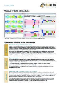 Product Profile  Viscovery® Data Mining Suite The Viscovery software used to find genes that distinguish tumor from non-tumor tissue by their gene expression