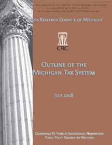 Outline of the Michigan Tax System