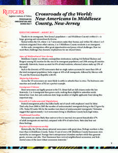 PROGRAM ON IMMIGRATION AND DEMOCRACY Crossroads of the World: New Americans in Middlesex