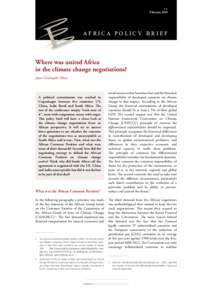 #2 February 2010 Africa Policy Brief  Where was united Africa