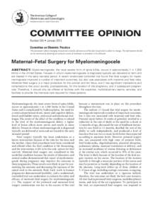 The American College of Obstetricians and Gynecologists WOMEN’S HEALTH CARE PHYSICIANS COMMITTEE OPINION Number 550 • January 2013