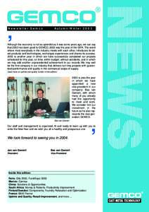 ,  Newsletter Gemco Autumn/Winter 2003