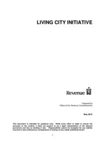 LIVING CITY INITIATIVE  Prepared by Office of the Revenue Commissioners  May 2015