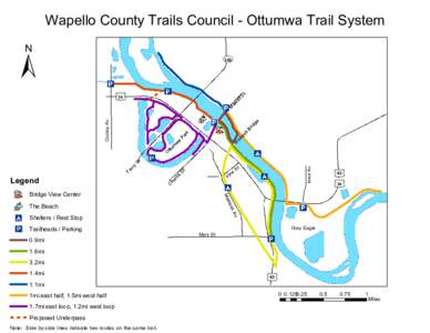 Wapello County Trails Council - Ottumwa Trail System  ± V U