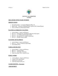 6:30 p.m.  March 28, 2011 COUNCIL-IN-COMMITTEE AGENDA