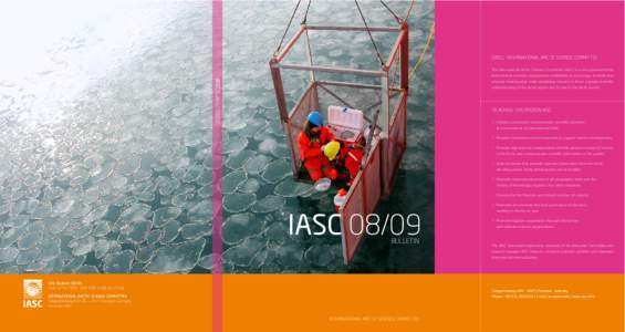 [IASC] · INTERNATIONAL ARCTIC SCIENCE COMMITTEE  IASC Bulletin[removed]The International Arctic Science Committee (IASC) is a non-governmental, international scientific organization established to encourage, facilitate an