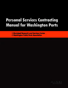 Personal  Services Contracting Manual for Washington Ports