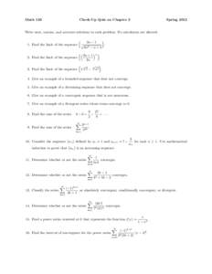 Math 126  Check-Up Quiz on Chapter 3 Spring 2012