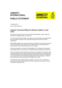 AMNESTY INTERNATIONAL PUBLIC STATEMENT 8 September 2014 AI Index: MDE[removed]