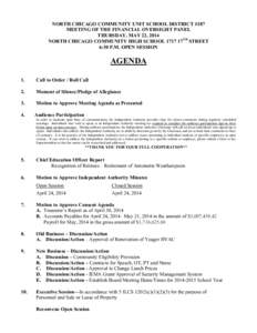 Minutes of the Financial Oversight Panel North Chicago Community Unit School District 187 Meeting - May 22, 2014