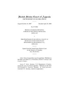 United States Court of Appeals FOR THE DISTRICT OF COLUMBIA CIRCUIT Argued October 19, 2007  Decided April 29, 2008