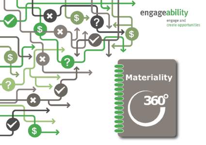 Why materiality 360? The focus on materiality is increasing. Material topics have a direct or indirect impact on an organization’s ability to create, preserve or erode economic, environmental and social value for itse