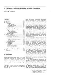 Enzymology and Molecular Biology of Lignin Degradation   chapter 13