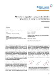 Atomic layer deposition, a unique method for the preparation of energy conversion devices Julien Bachmann