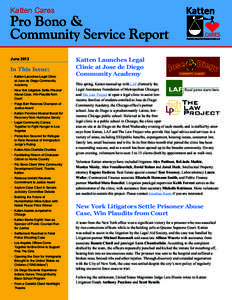 Katten Cares  Pro Bono & Community Service Report June 2013