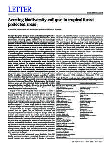 Ecology / Biodiversity / Conservation biology / Nature reserve / Forest / Deforestation / Carlos A. Peres / Callum Roberts / Environment / Conservation / Biology