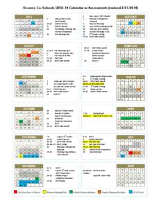 Oconee Co. Schools|[removed]Calendar w/Assessments (revised[removed]JULY S M