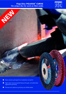 Flap Disc POLIFAN® CURVE The unique disc for work on fillet welds W E