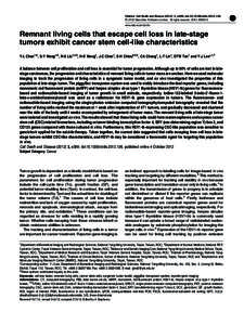 Citation: Cell Death and Disease[removed], e399; doi:[removed]cddis[removed] & 2012 Macmillan Publishers Limited All rights reserved[removed]www.nature.com/cddis  Remnant living cells that escape cell loss in late-st