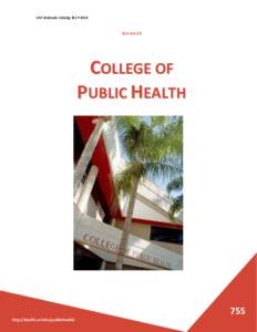 USF Graduate CatalogSECTION 23 COLLEGE OF PUBLIC HEALTH